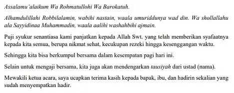 Teks MC Formal Islami Teks MC Formal Islami